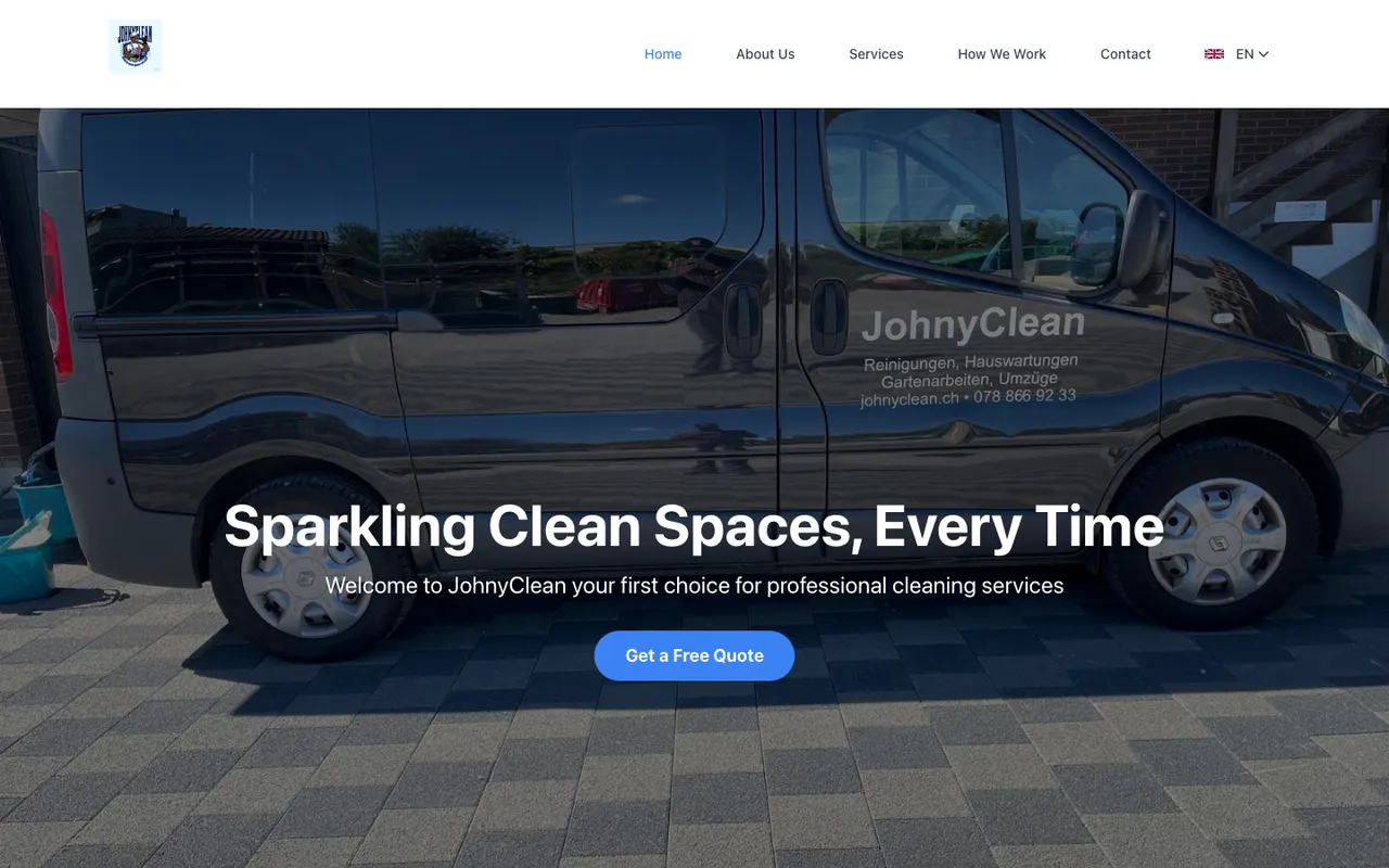 JohnyClean: Cleaning services website