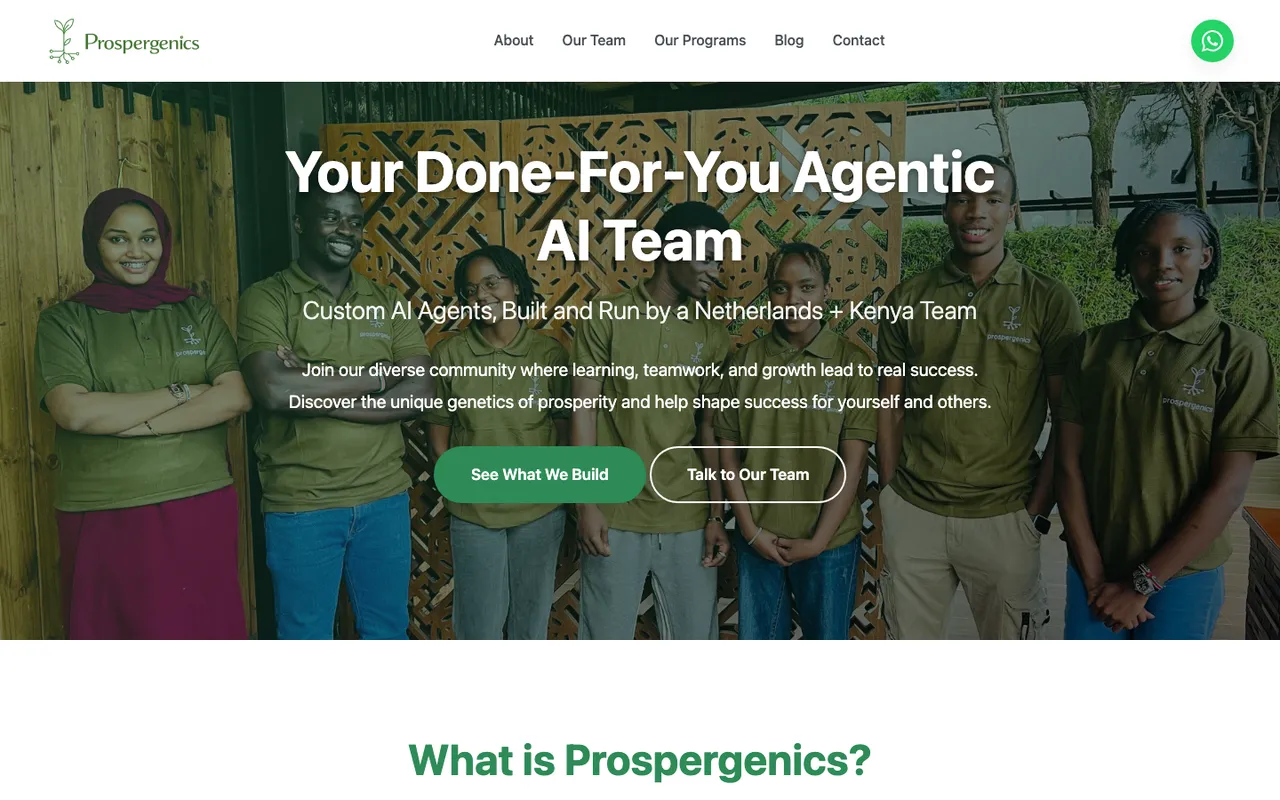 Prospergenics: Company website & WordPress theme